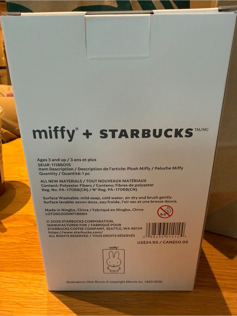 VIRAL RARE PRE-RELEASE NIB Starbucks x Miffy Limited Edition Barista Plush - Picture 4 of 5